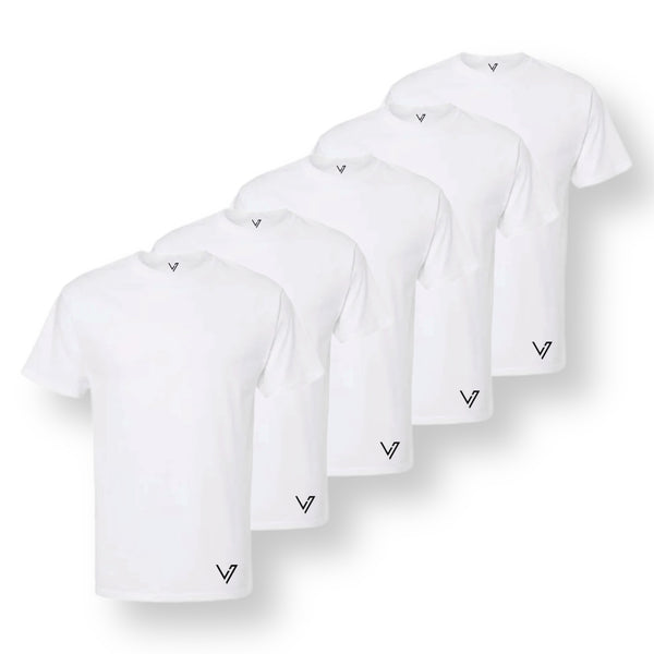 Lyfe7 Slim Fit White Tee (5 pack)